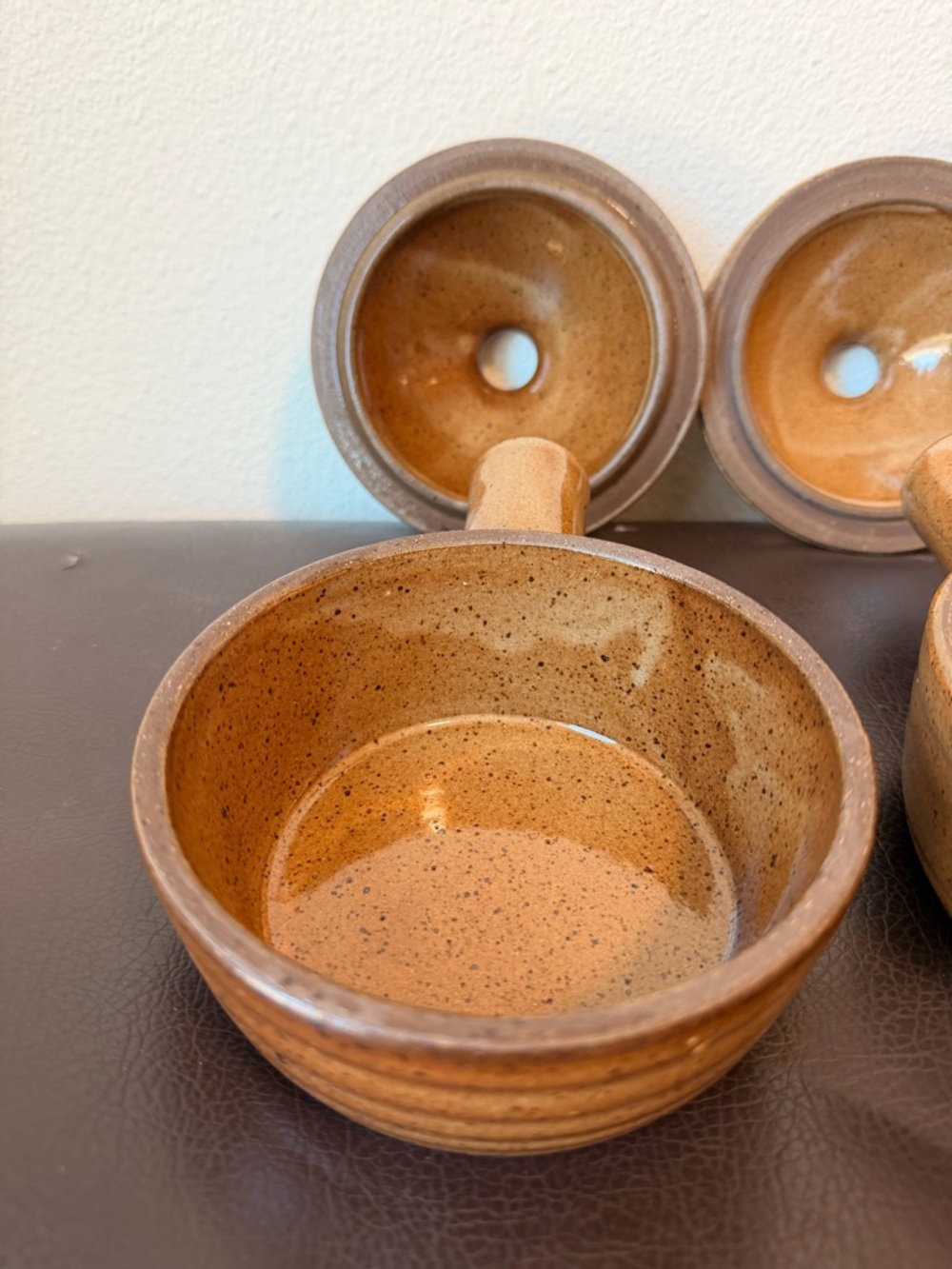Stoneware Covered Bowl in Speckled Tan Glaze - Picture 3 of 5